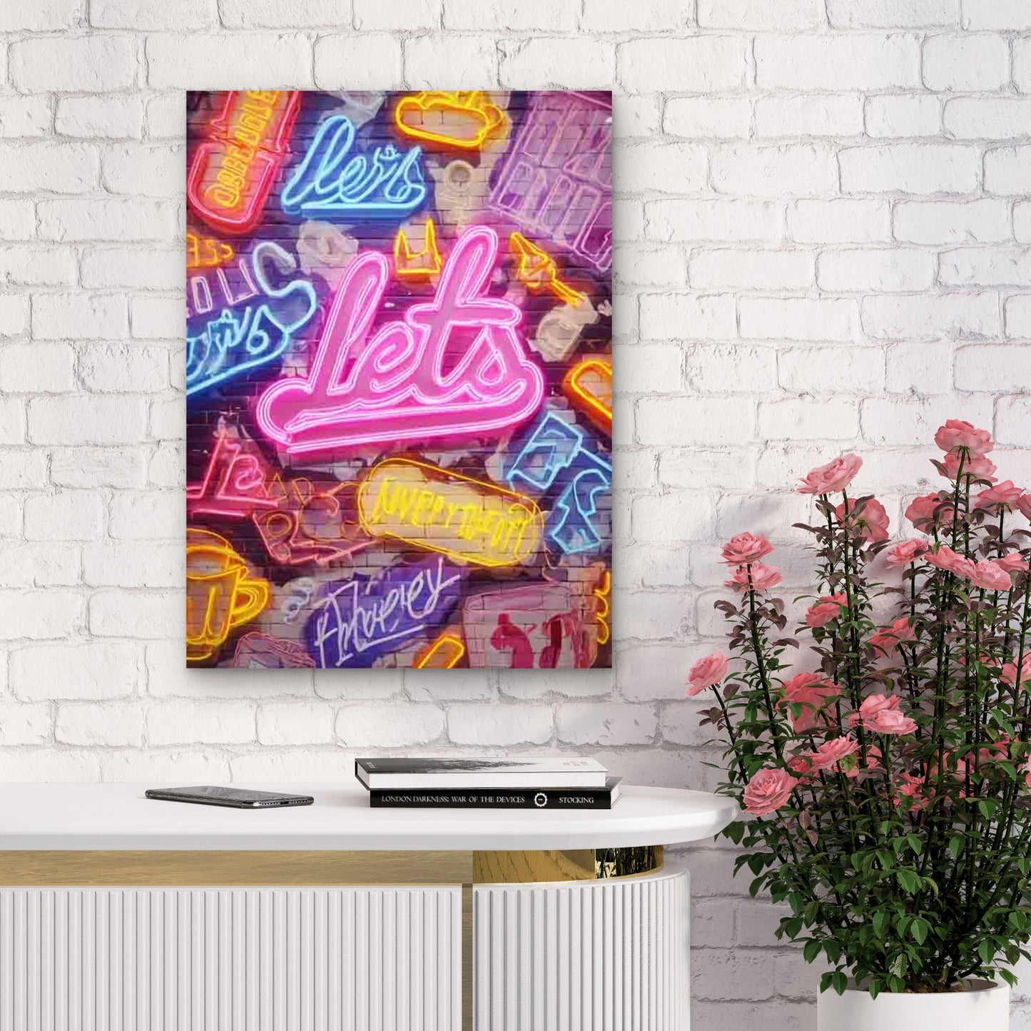 Let's Pretend This Never Happened Neon Sign 60x90cm Metal Print Ready to Hang - Bella Home Decor