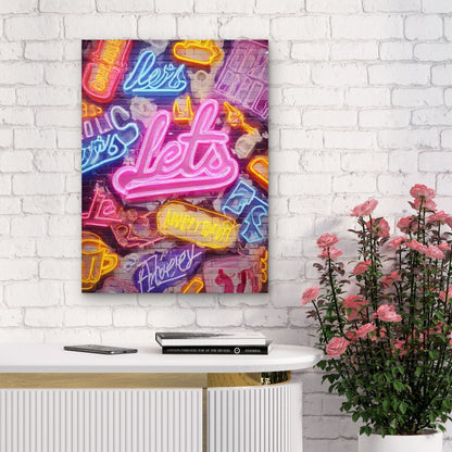 Let's Pretend This Never Happened Neon Sign Metal Print Ready to Hang - Bella Home Decor