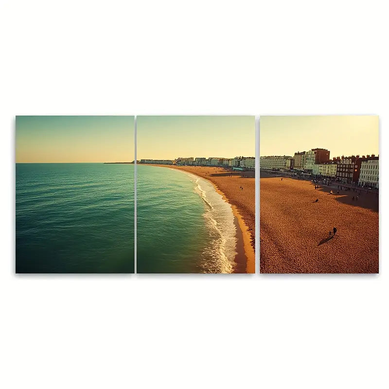 3pcs Brighton Coastal Prints Metal Print Ready to Hang Art - Bella Home Decor