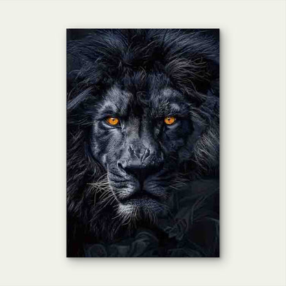 Majestic Black Lion60x90cm Metal Print Ready to Hang - Bella Home Decor