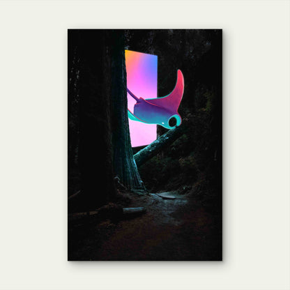 Celestial Ray In The Ancient Woods 60x90cm Metal Print Ready to Hang - Bella Home Decor