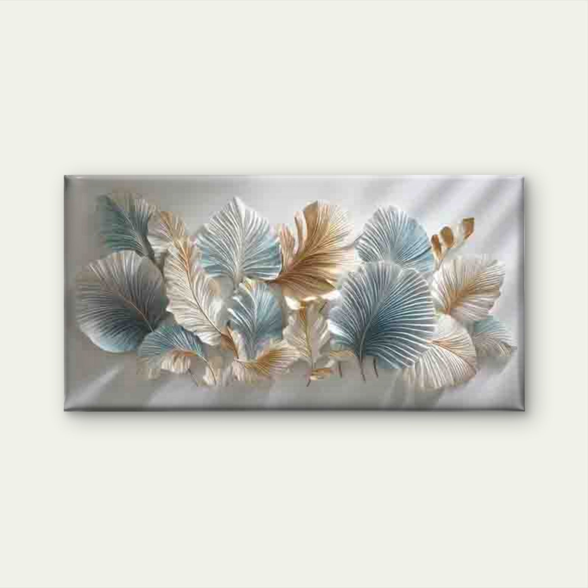 Blue and Marbling Contemporary Wall Art Canvas Office Home Room Framed 120x60cm - Bella Home Decor