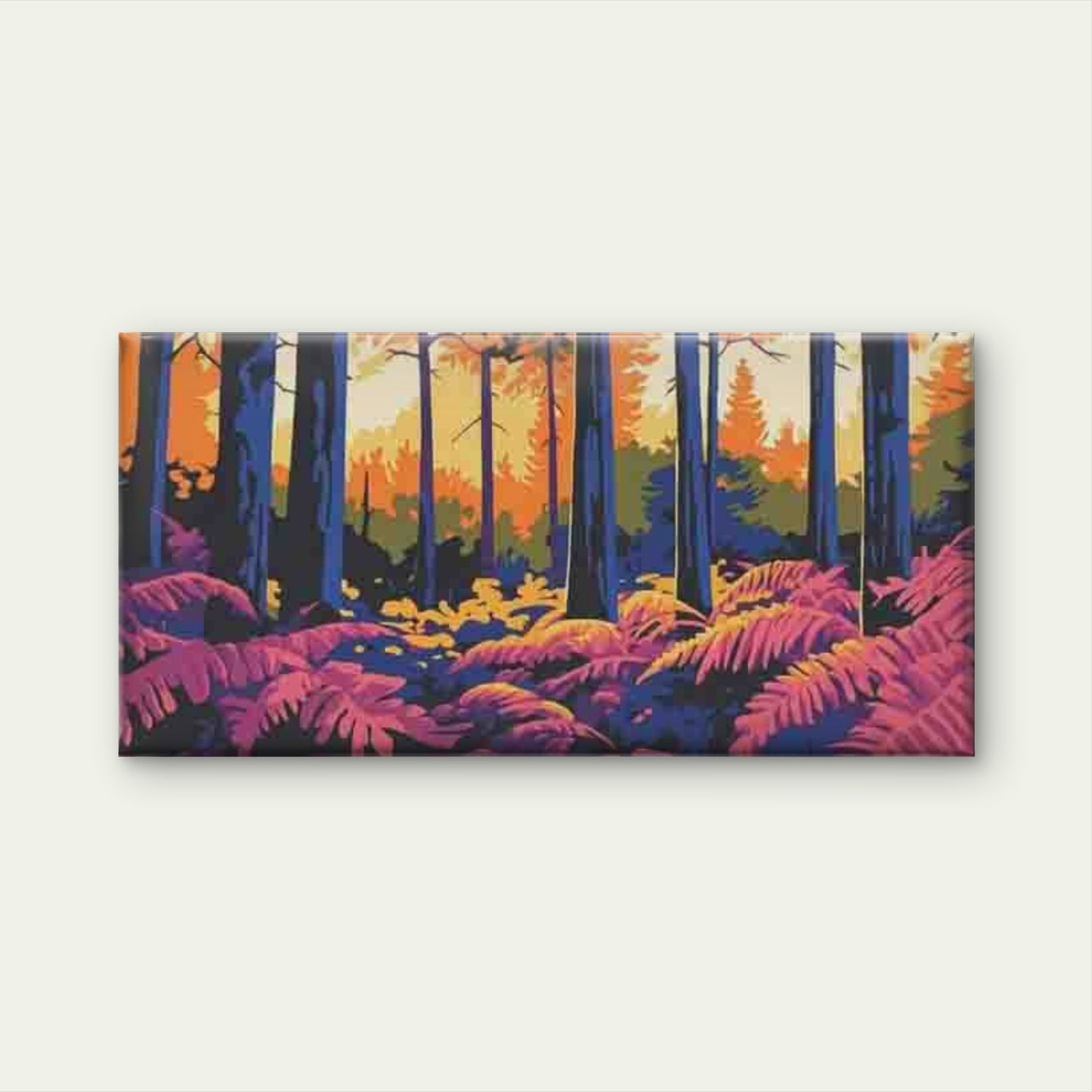 Forest Scene Towering Trees Wall Art Canvas Office Home Room Framed 120x60cm