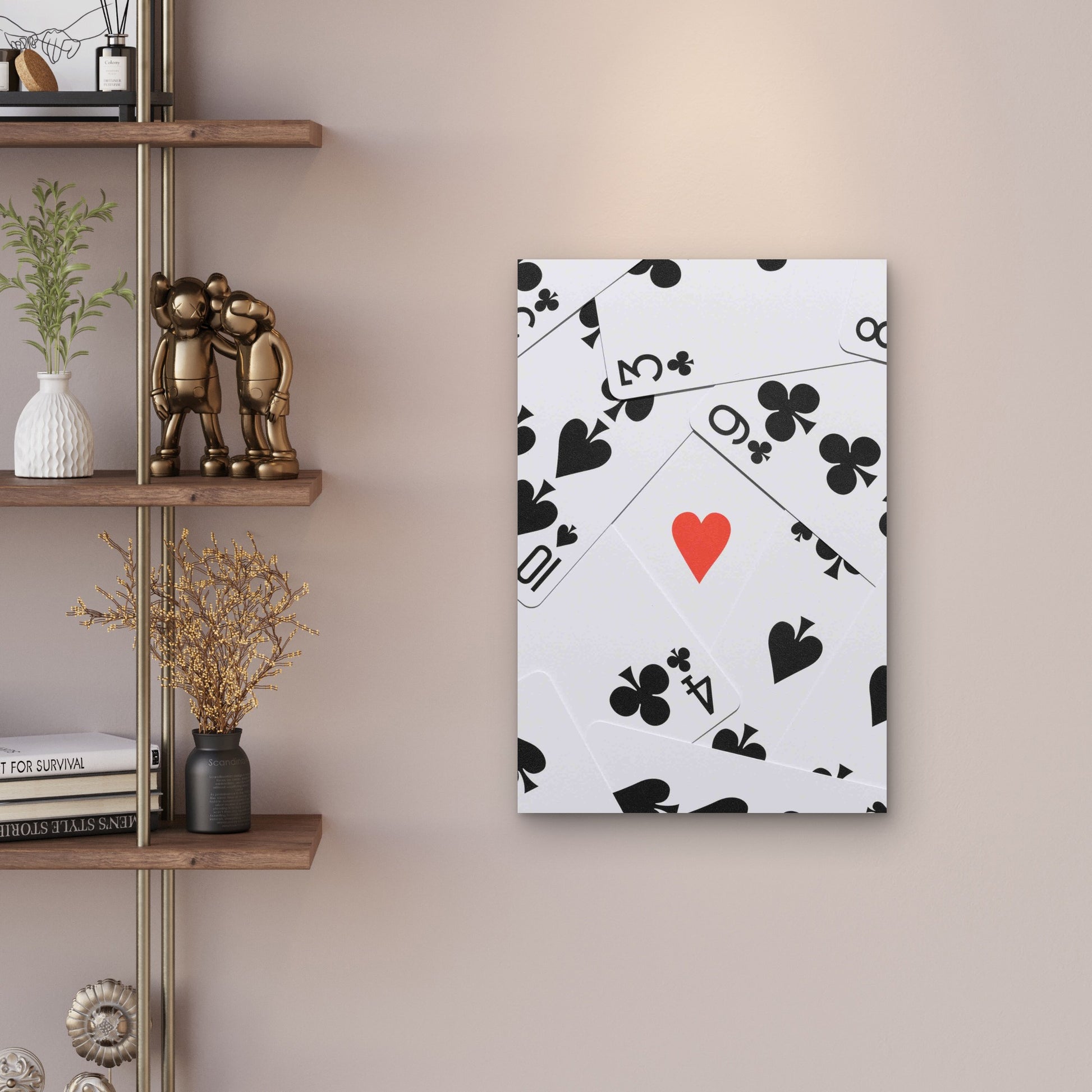 A Heart Amidst Spades And Clubs 60x90cm Metal Print Ready to Hang - Bella Home Decor