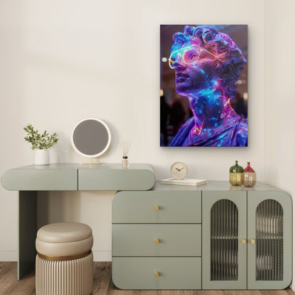 Classical Sculpture with Glasses Metal Print Ready to Hang - Bella Home Decor