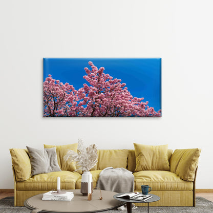 Cherry Blossom Against Blue Sky Wall Art Canvas Office Home Room Framed 120x60cm - Bella Home Decor