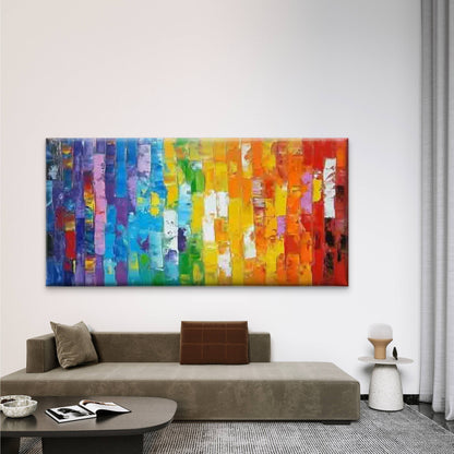 Vibrant Rainbow Colors Wall Art Canvas Office Home Room Framed 120x60cm