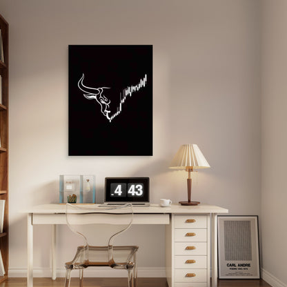 Bull Market Artwork 60x90cm Metal Print Ready to Hang - Bella Home Decor