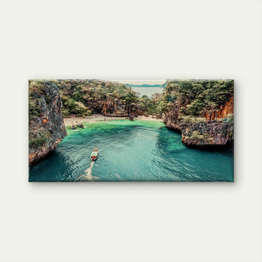 Aerial View Of Krabi Island Wall Art Canvas Office Home Room Framed 120x60cm
