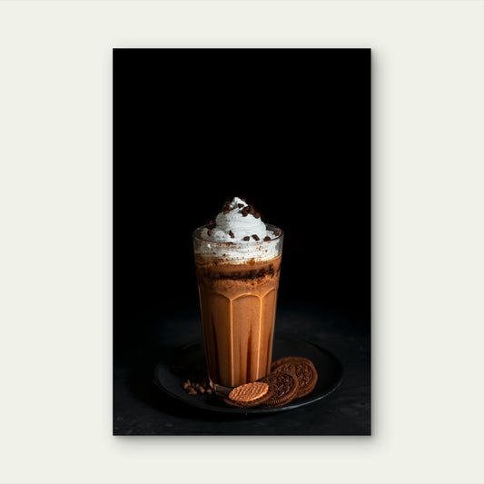Chocolate Blended Iced Coffee Drink 40x60cm Metal Print Ready to Hang