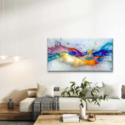 Abstract Water Flow Wall Art Canvas Office Home Room Framed 120x60cm - Bella Home Decor