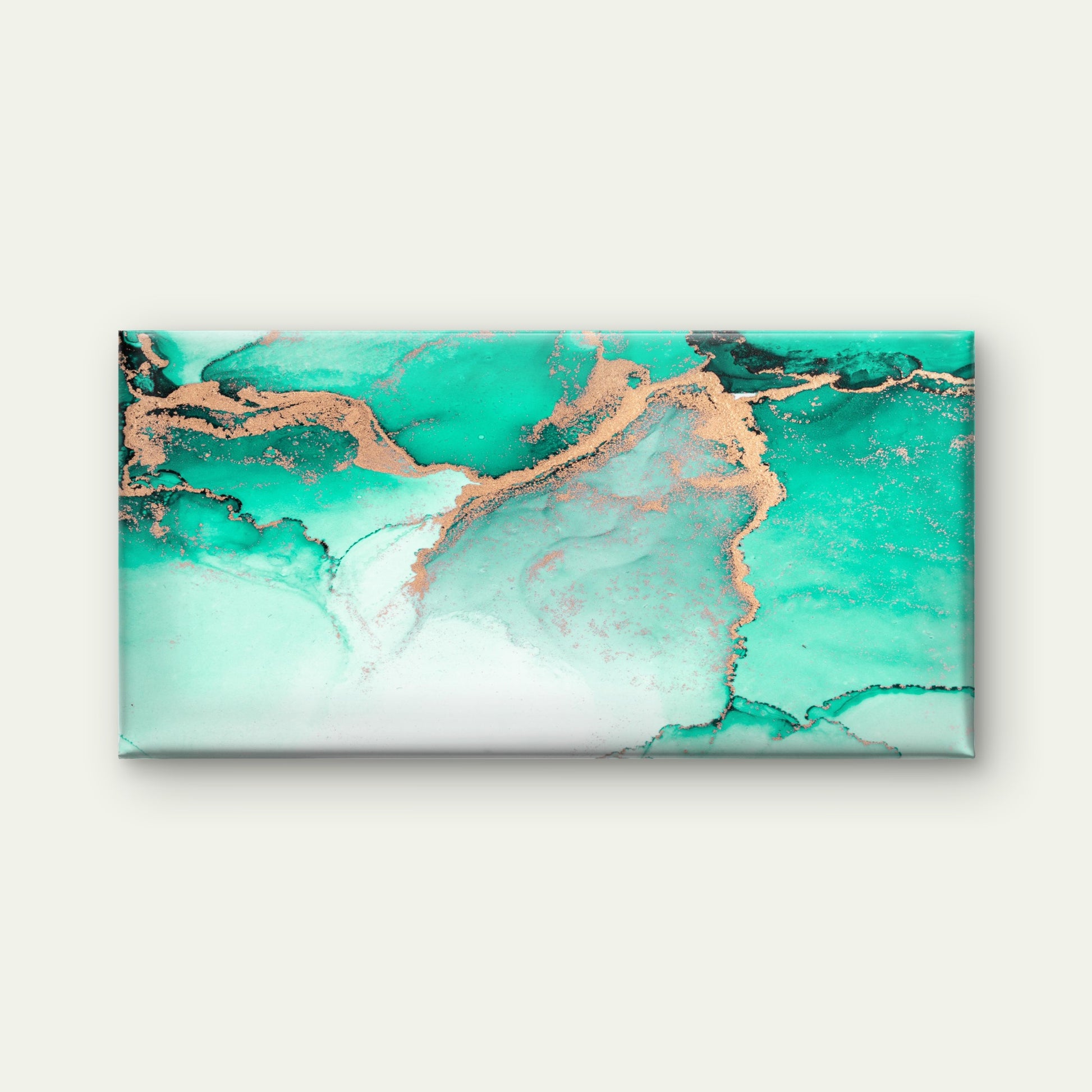 Emerald and Gold Marble Wall Art Canvas Office Home Room Framed 120x60cm - Bella Home Decor