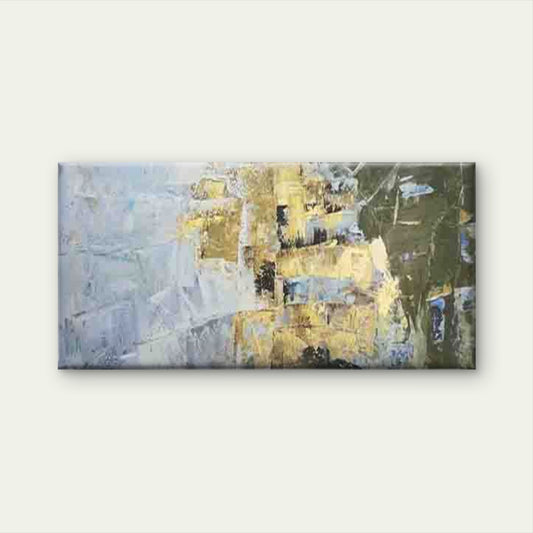 Abstract Golden & Green Texture Wall Art Canvas Office Home Room Framed 120x60cm