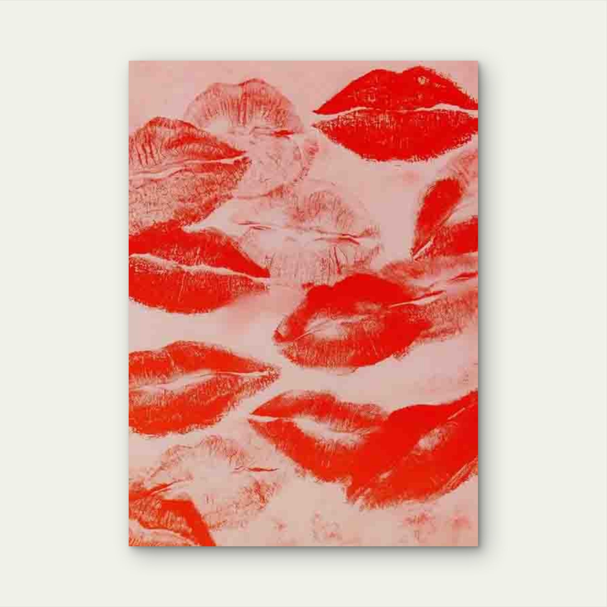 Featuring Red Lipstick Kisses Metal Print Ready to Hang - Bella Home Decor