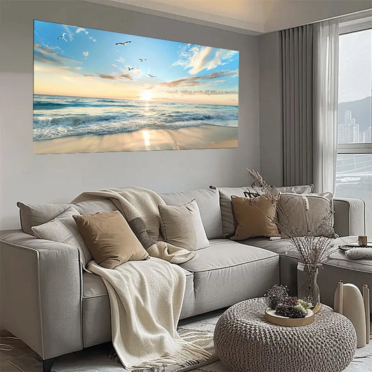 Minimalist Sunset wall canvas office home room framed 120x60cm