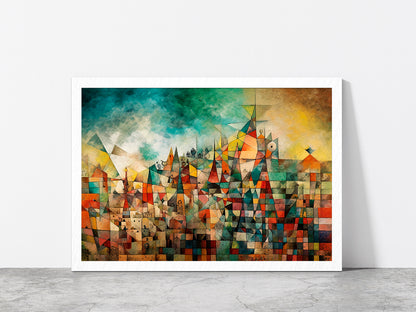 French Revolution Paint Abstract Glass Framed Wall Art, Ready to Hang Quality Print Without White Border White