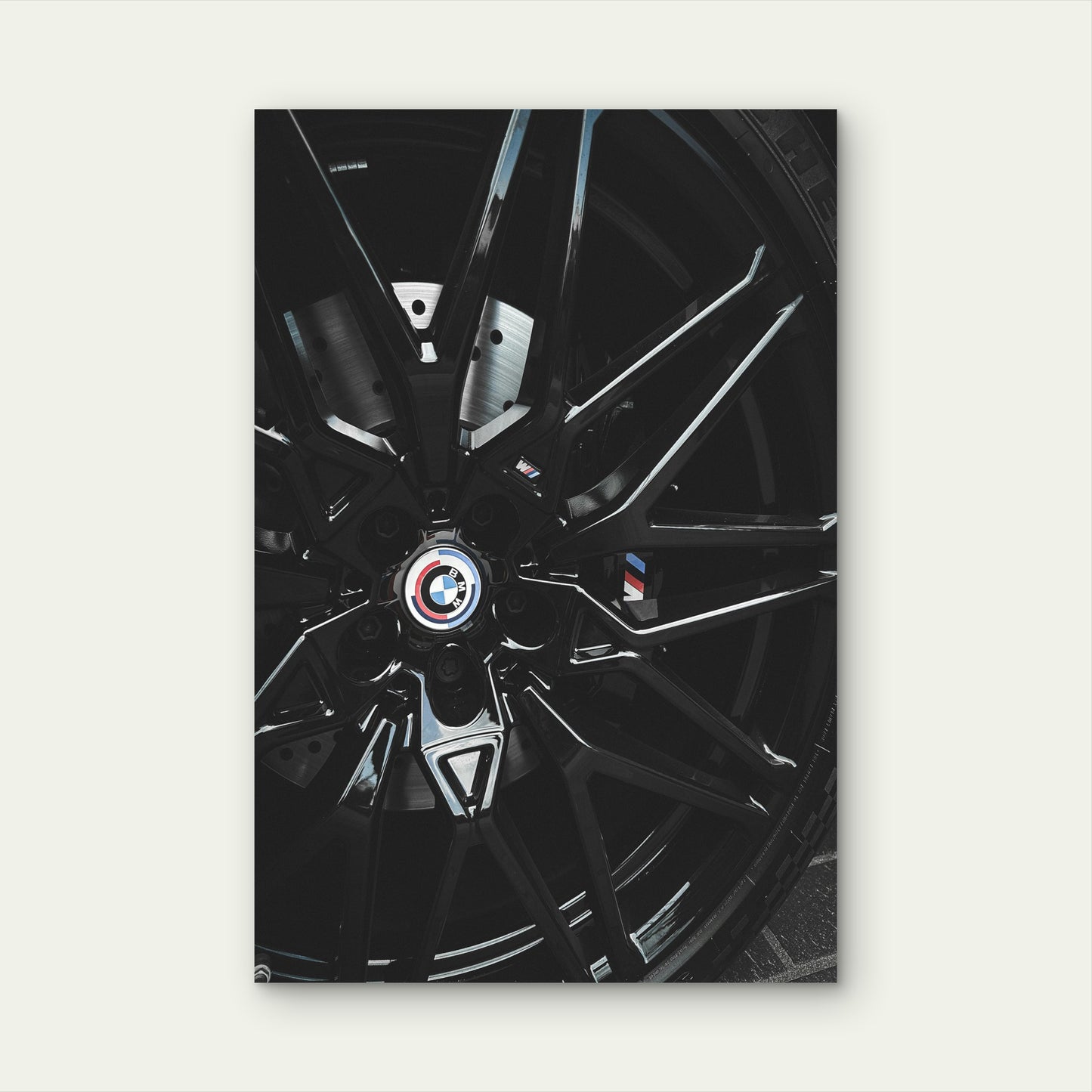 BMW M3 Competition Forged Light Alloy Wheel 40x60cm Metal Print Ready to Hang