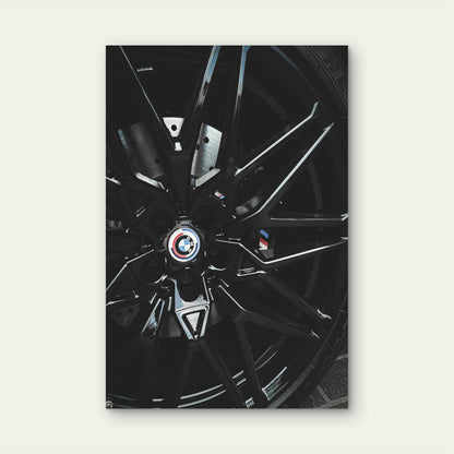 BMW M3 Competition Forged Light Alloy Wheel 60x90cm Metal Print Ready to Hang