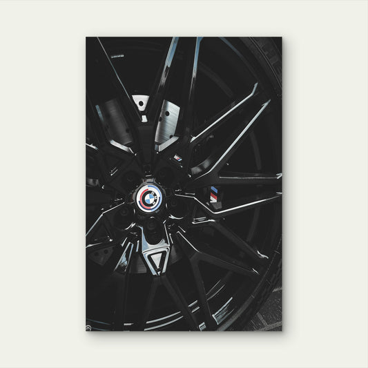 BMW M3 Competition Forged Light Alloy Wheel 60x90cm Metal Print Ready to Hang