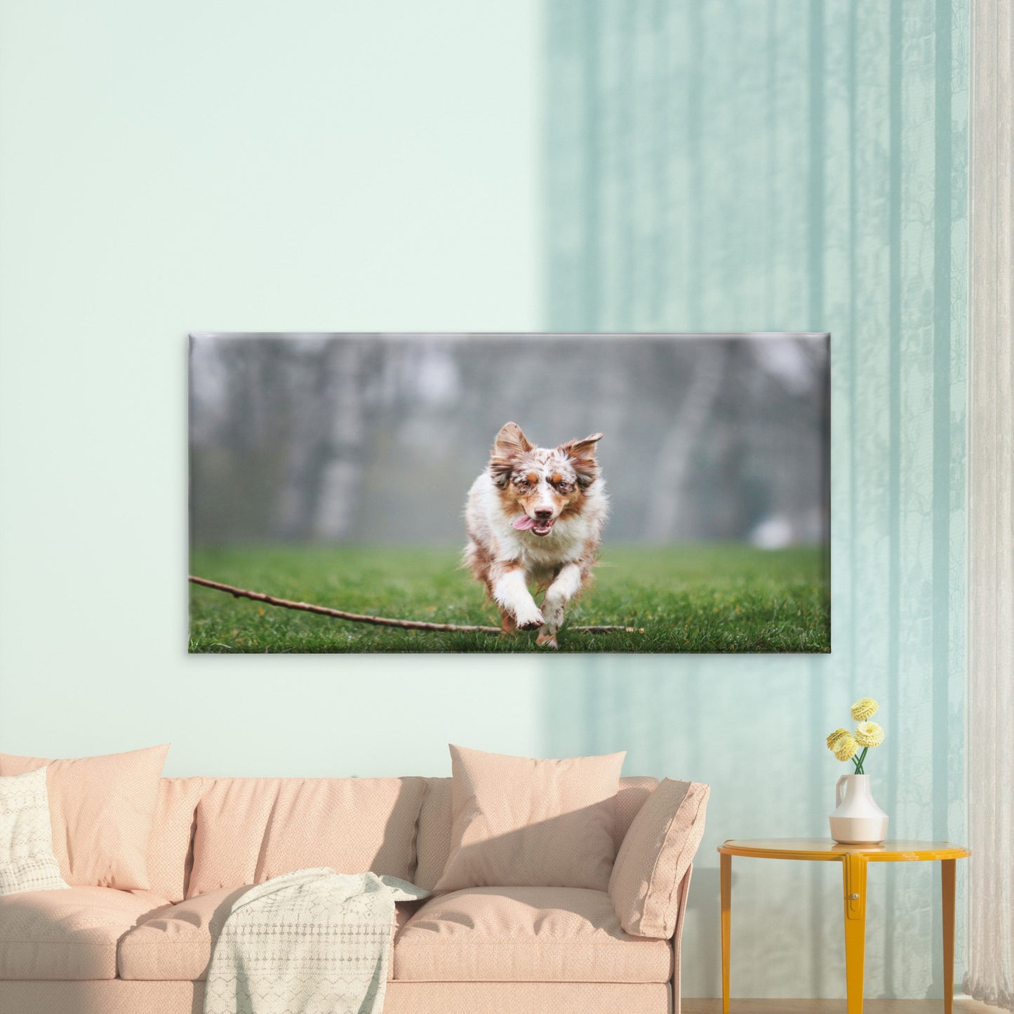 Australian Shepherd Dog Wall Art Canvas Office Home Room Framed 120x60cm