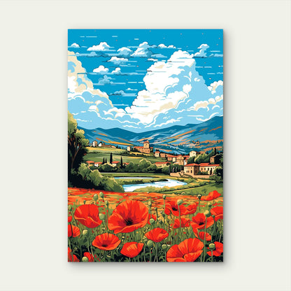 Floral Meadow Landscapes 40x60cm Metal Print Ready to Hang