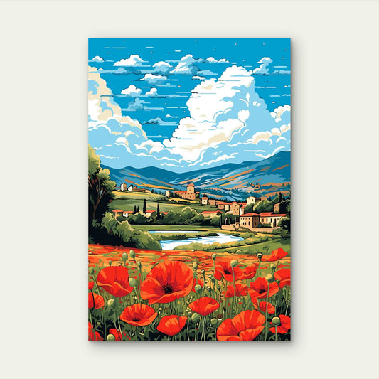 Floral Meadow Landscapes 40x60cm Metal Print Ready to Hang