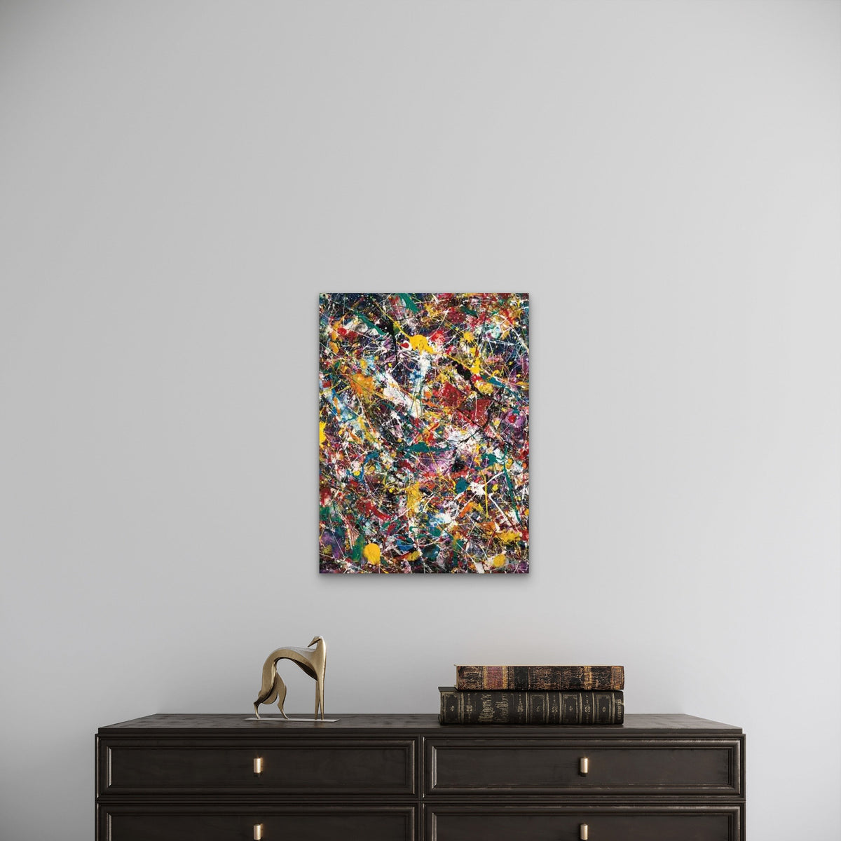 Jackson Pollock Style Abstract Splatter Art 60x90cm Metal Print Ready to Hang