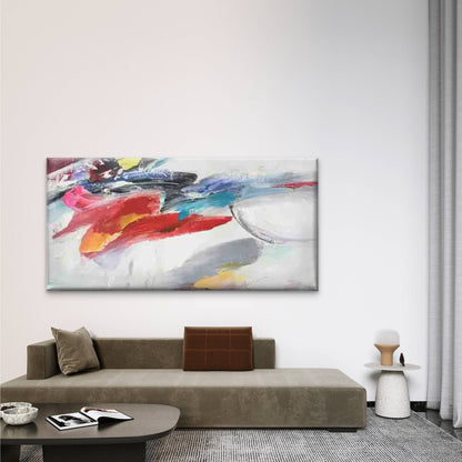 Abstract Colorful Brush Strokes Wall Art Canvas Office Home Room Framed 120x60cm