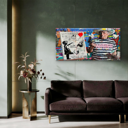 Maximalist Master Sketch Graphi Wall Art Canvas Office Home Room Framed 120x60cm - Bella Home Decor
