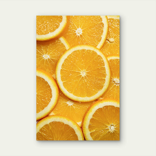 Several Cross Sections Of Oranges 60x90cm Metal Print Ready to Hang