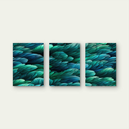 3pcs Floral Seamless Pattern Design Metal Print Ready to Hang Art