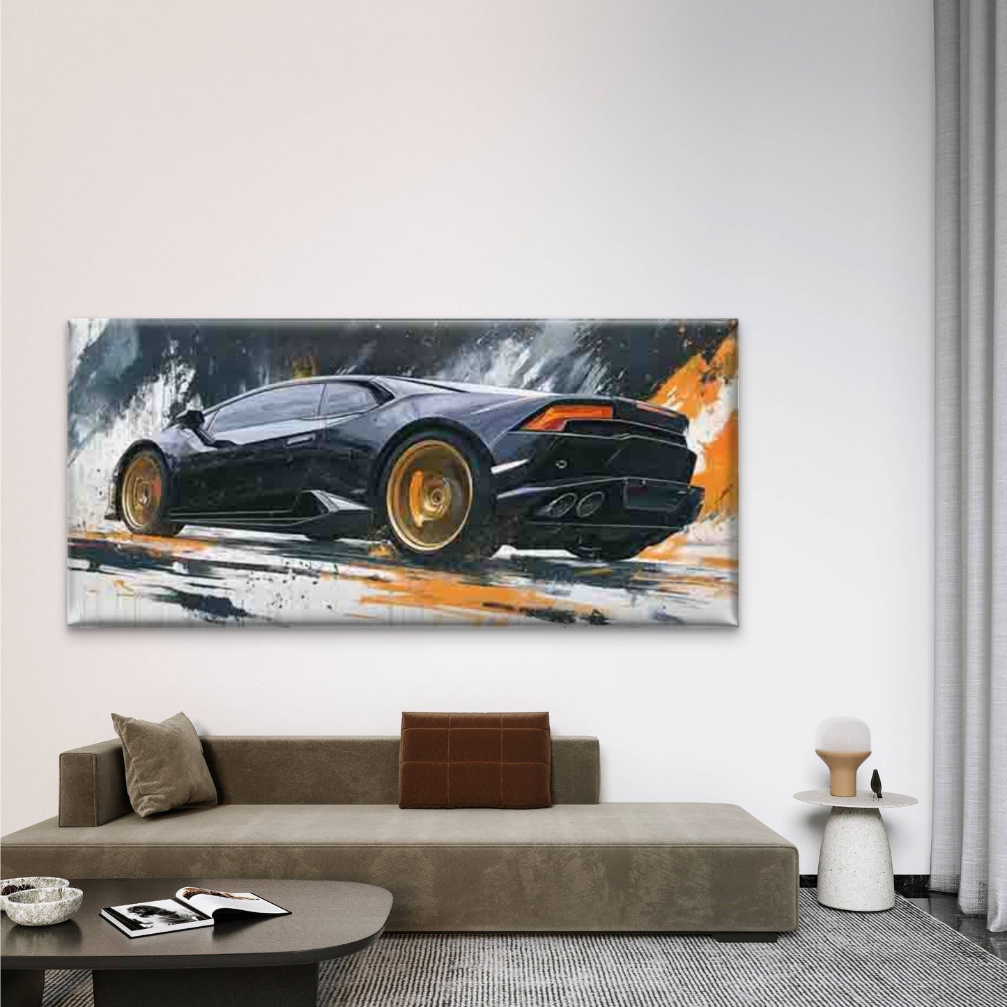 Abstract Racing Car Wall Art Canvas Office Home Room Framed 120x60cm
