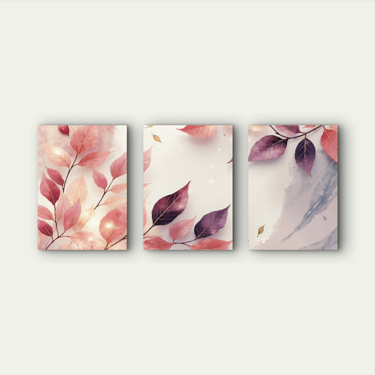 3pcs Gentle Winds Drift Through Pastel Foliage Wall Art Set Canvas Framed 40x60cm - High Quality Print 100% Australian Made Wall Canvas Ready to Hang - Bella Home Decor