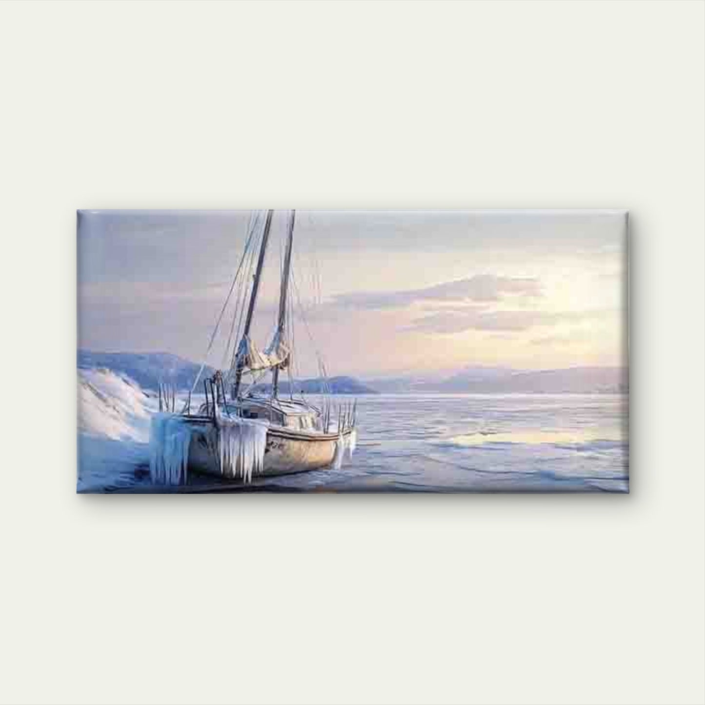 Modern Ice Sail Wall Art Canvas Office Home Room Framed 120x60cm
