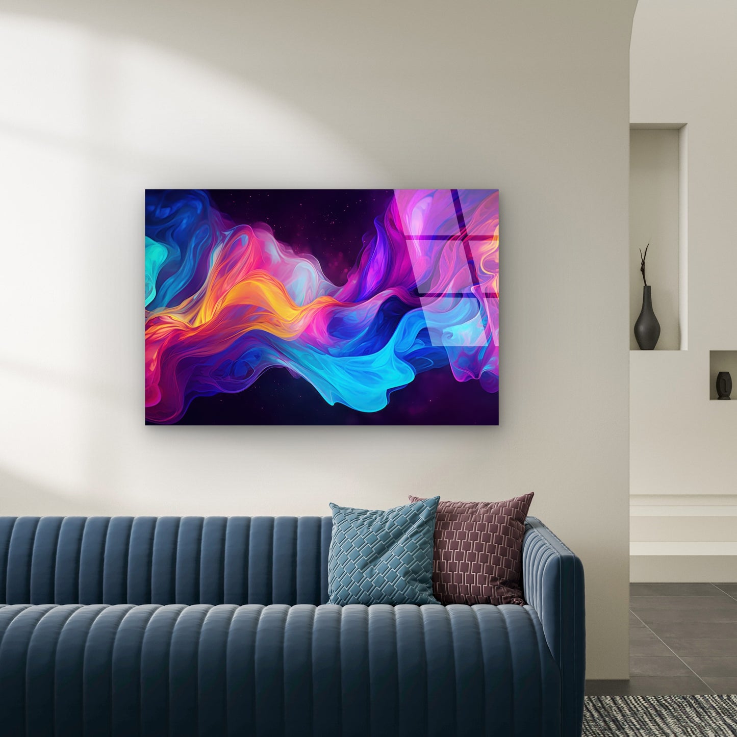 Dynamic Deep Space Galactic Swirls  Acrylic Glass Printing Wall Art Australian Made Quality