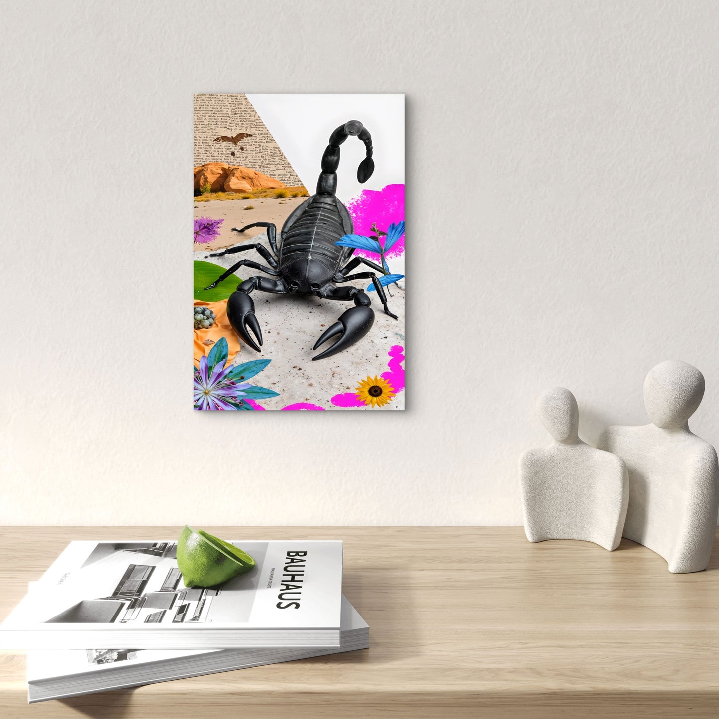 Realistic Black Scorpion Decoration 40x60cm Metal Print Ready to Hang