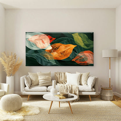 Translucent Autumn Leaves Wall Art Canvas Office Home Room Framed 120x60cm