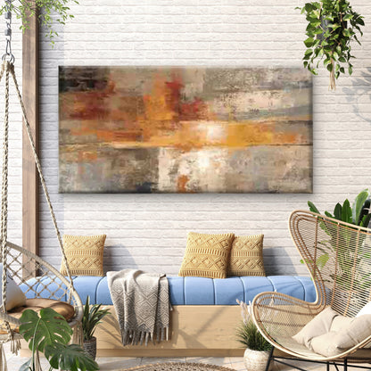 Abstract Warm Earth Tones Wall Art Canvas Office Home Room Framed 120x60cm