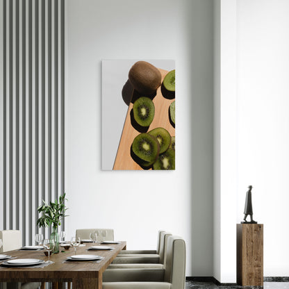 Whole And Sliced Kiwifruit 40x60cm Metal Print Ready to Hang