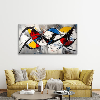 Dynamic Lines And Vibrant Color Wall Art Canvas Office Home Room Framed 120x60cm