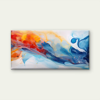Vibrant Ebb And Flow Waves Wall Art Canvas Office Home Room Framed 120x60cm