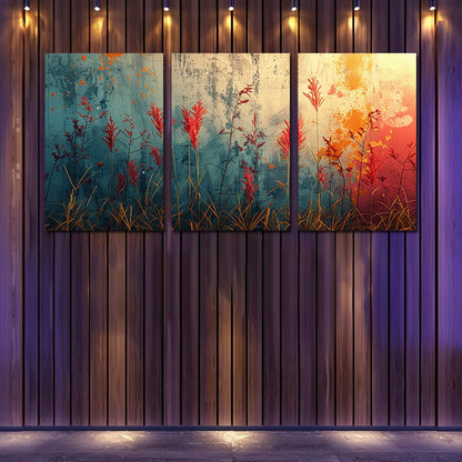 3pcs Colorful Forest Scene Wall Art Set Canvas Framed 50x70cm - High Quality Print 100% Australian Made Wall Canvas Ready to Hang - Bella Home Decor