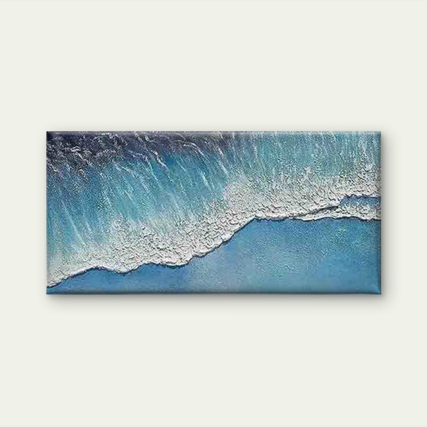 Abstract Navy Blue & Soft Beige Wall Art Canvas Office Home Room Framed 120x60cm - Bella Home Decor