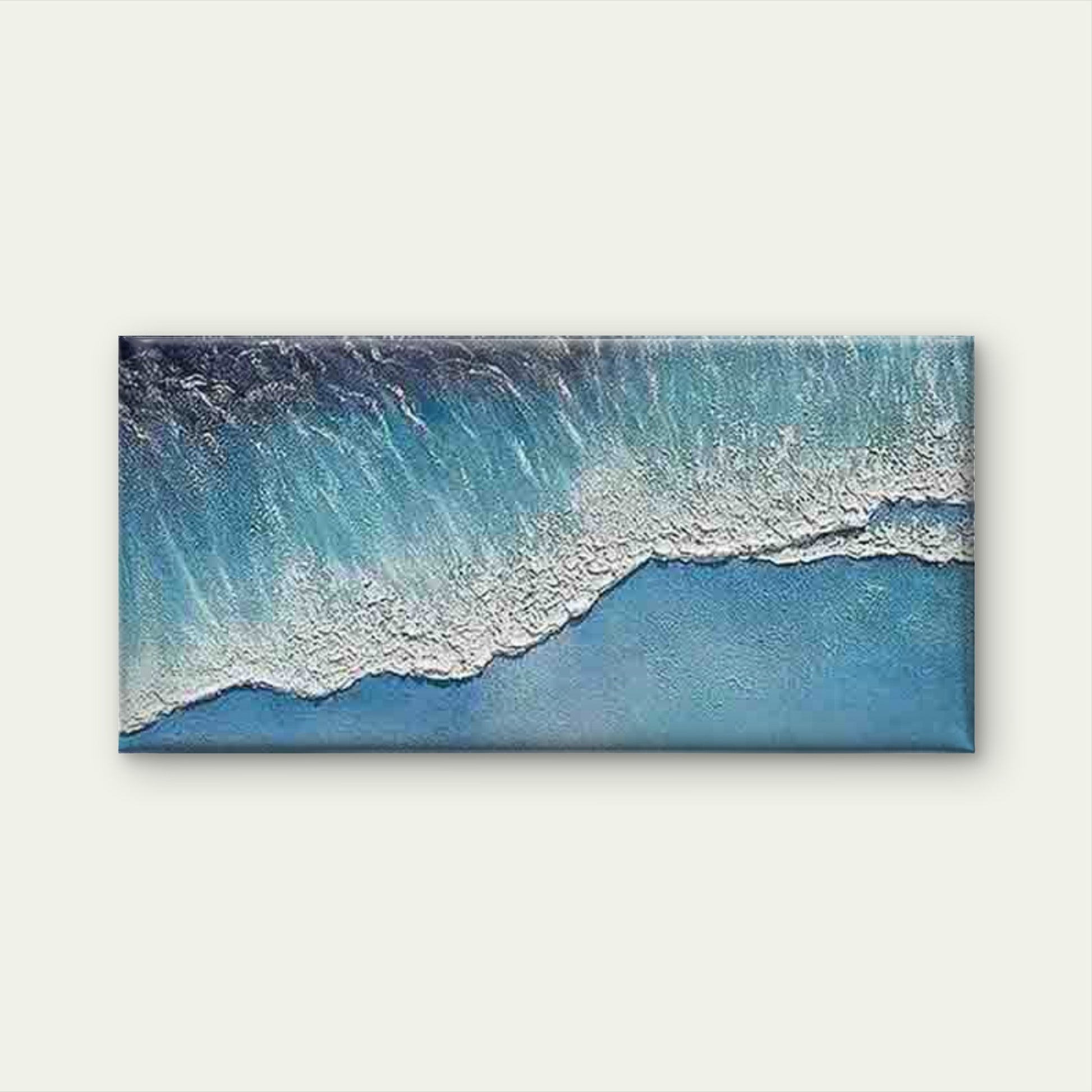 Abstract Navy Blue & Soft Beige Wall Art Canvas Office Home Room Framed 120x60cm - Bella Home Decor