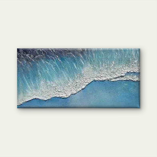 Abstract Navy Blue & Soft Beige Wall Art Canvas Office Home Room Framed 120x60cm