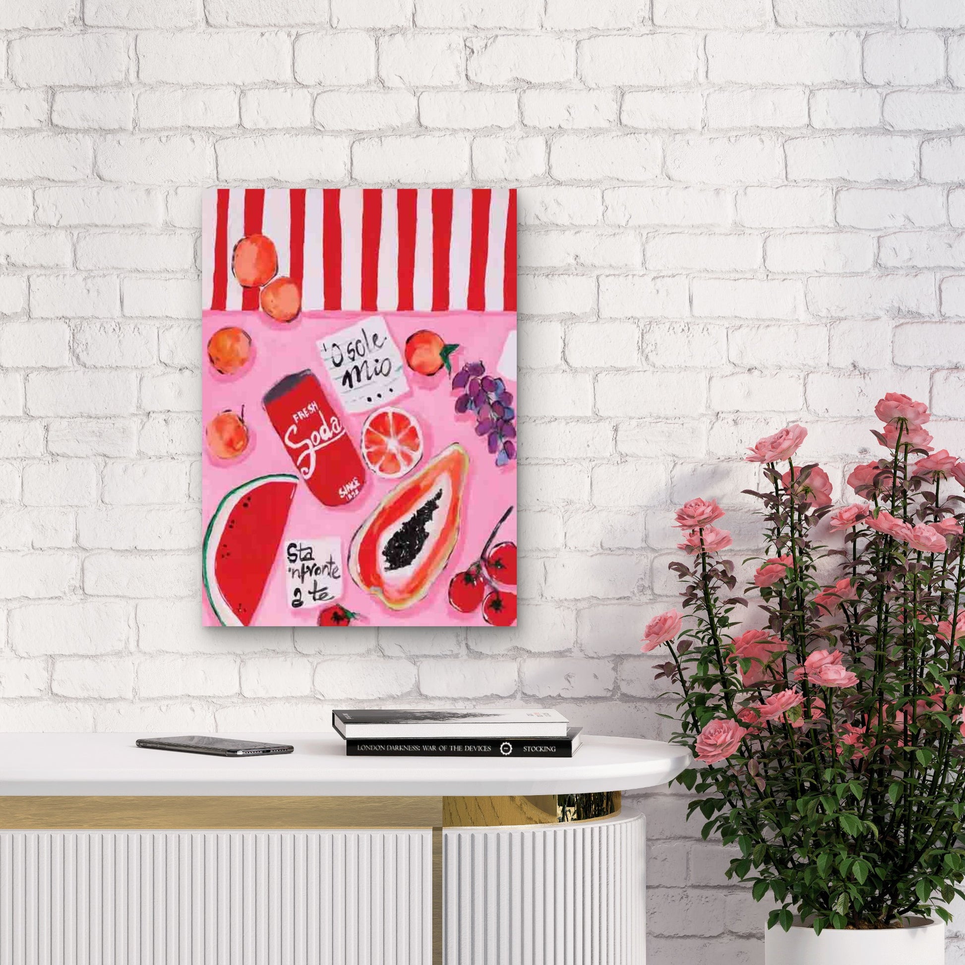 Summer Fruits And Soda Metal Print Ready to Hang - Bella Home Decor