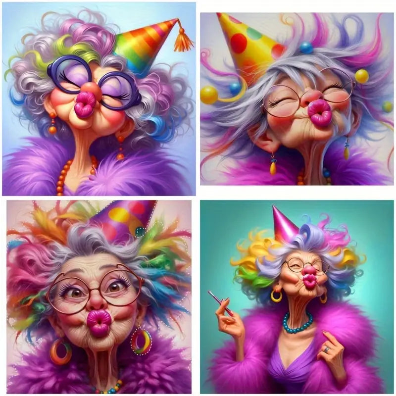 4pcs Glowing Animal Patterns  Wall Art Canvas Framed