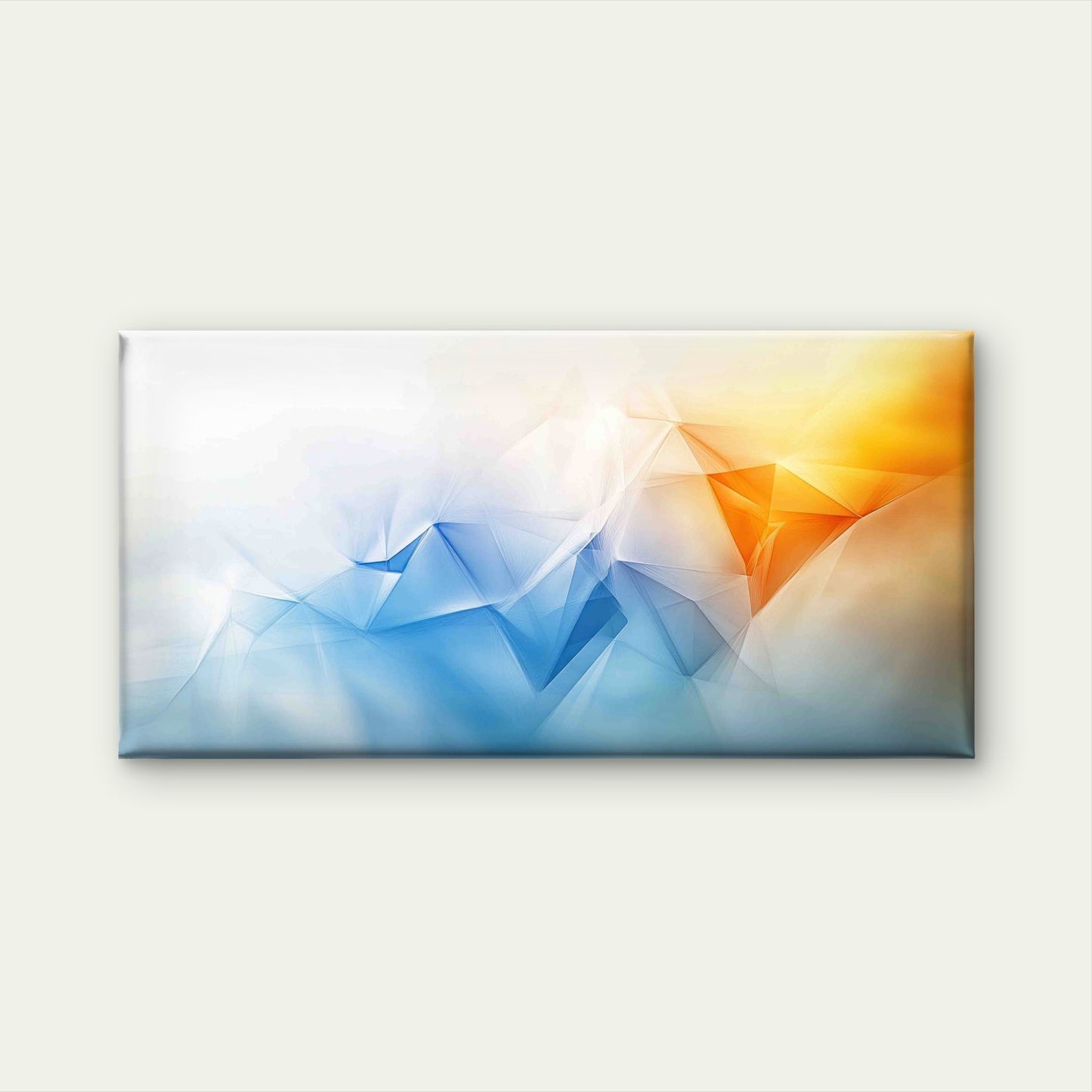 Abstract Blue Orange and White Wall Art Canvas Office Home Room Framed 120x60cm - Bella Home Decor