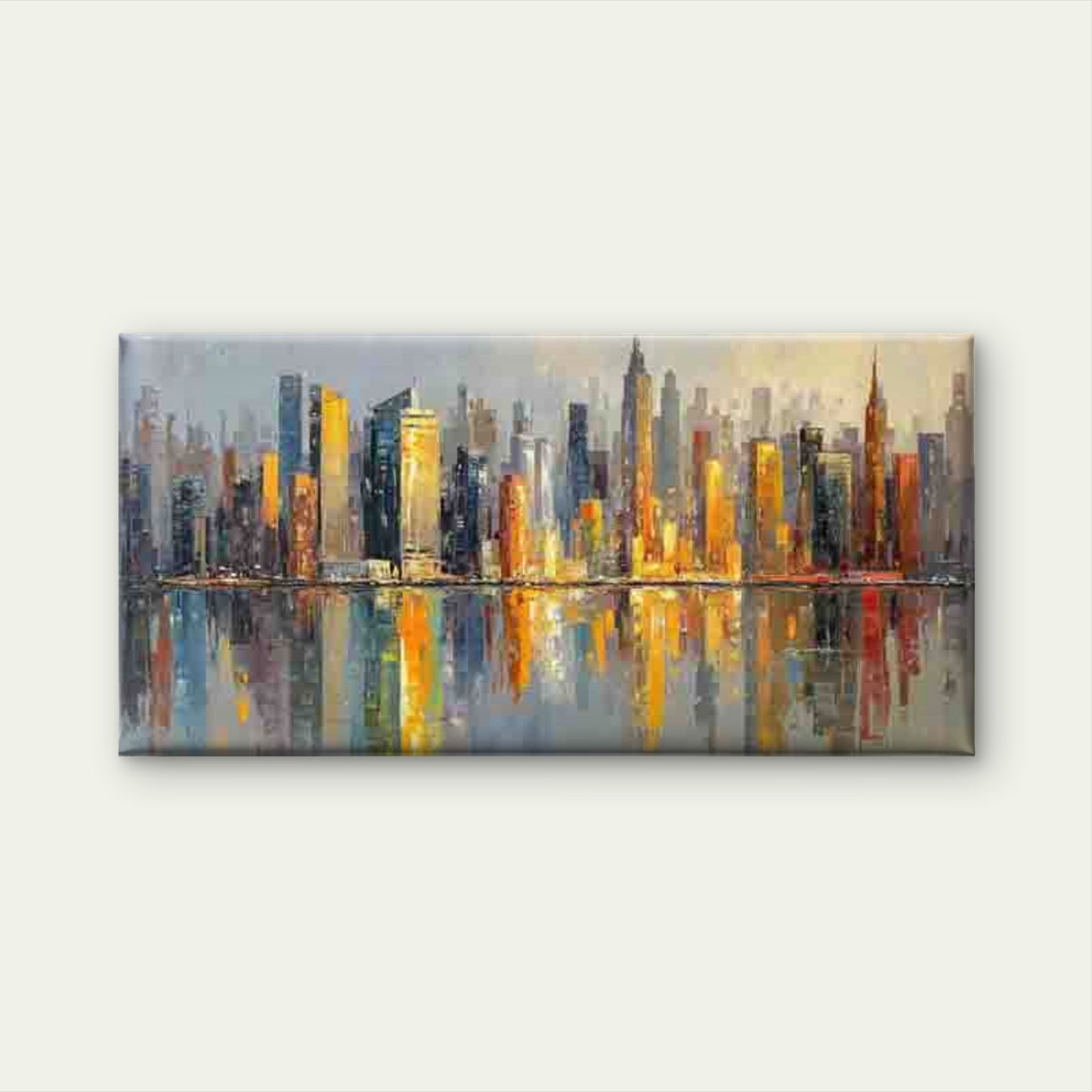 Urban Skyline, Golden Sunset Wall Art Canvas Office Home Room Framed 120x60cm - Bella Home Decor