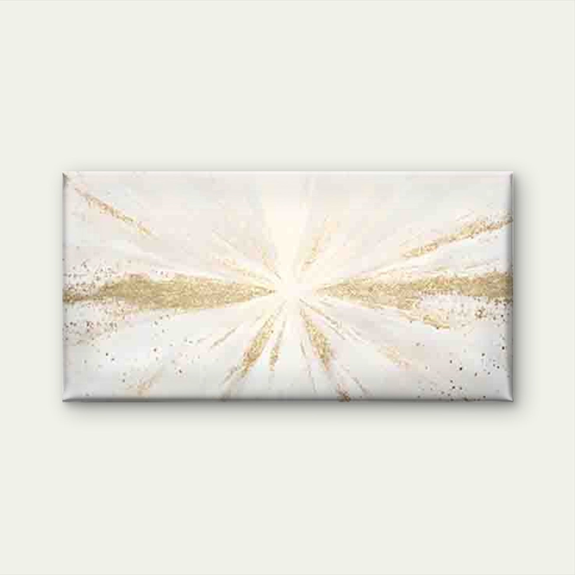 White Base with Golden Powder Wall Art Canvas Office Home Room Framed 120x60cm - Bella Home Decor